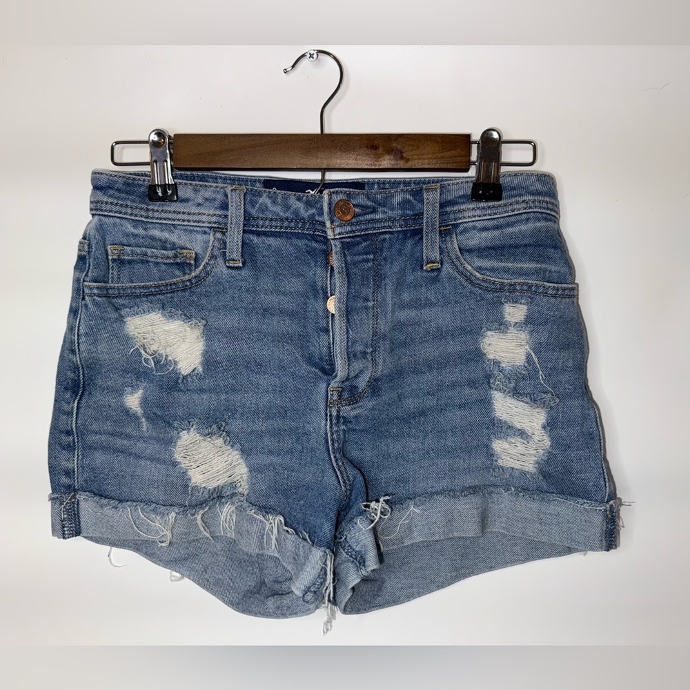 Hollister High- Rise Mom Short 3”Denim Jean Shorts-‎ Size 3